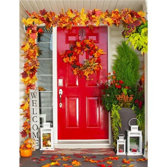 4 Packs Fall Garland Maple Leaf, 5.9Ft/Pieces Fall Leaves Garland - Picture 5 of 7